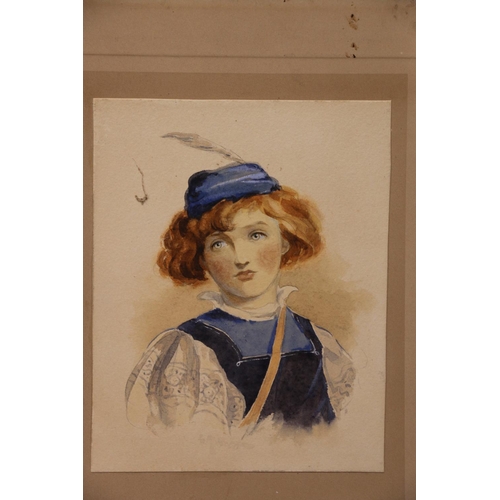 12 - Manner of TOM SCOTT RSA RSW (1854-1927) Two half length portraits of girls Watercolour, signed and d... 