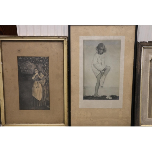 13 - Group of framed photographs to include Penicuik House, children, group photograph of policemen cadet... 