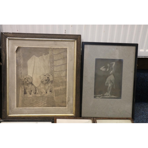 13 - Group of framed photographs to include Penicuik House, children, group photograph of policemen cadet... 