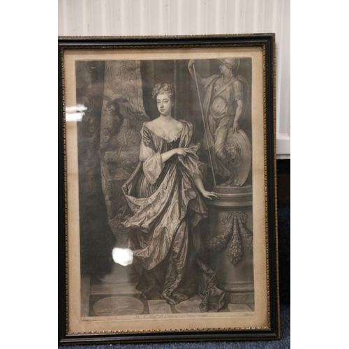 17 - After GODFREY KNELLER (1646-1723) Countess of Peterborough Engraving, 44cm x 30cm in Hogarth style f... 