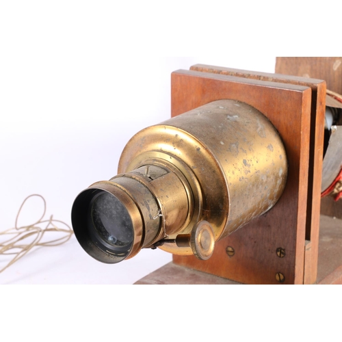 25 - Magic Lantern slide projector on mahogany stand.