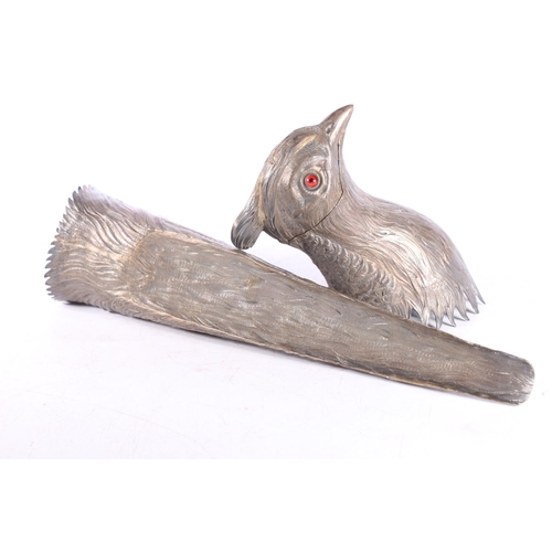 48B - Victorian novelty wine ewer silver mounts in the form of a pheasants head and tail, by Sampson ... 