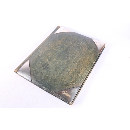 55 - Silver mounted leather blotter covers with silver corners by SWS&Co.