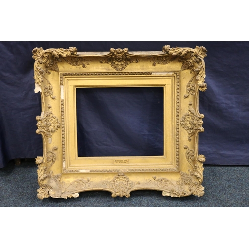 6 - Antique gilt painting frame with Balshazzer's Feat Runciman plaque, interior dimensions 35cm x 44cm,... 