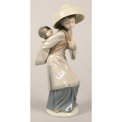 180 - Lladro Oriental lady with child, No E24MY, 29 cm high