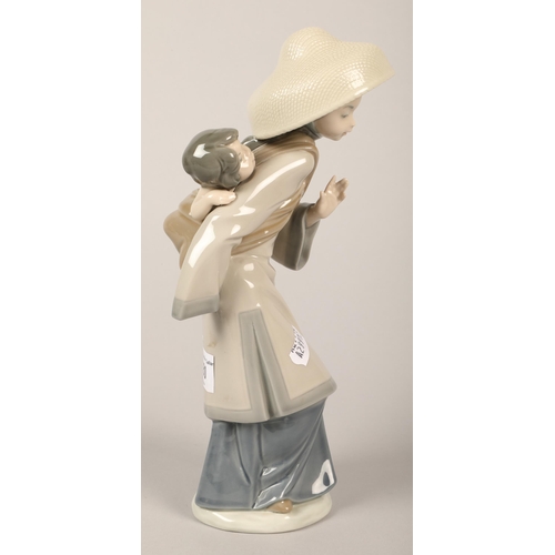 180 - Lladro Oriental lady with child, No E24MY, 29 cm high