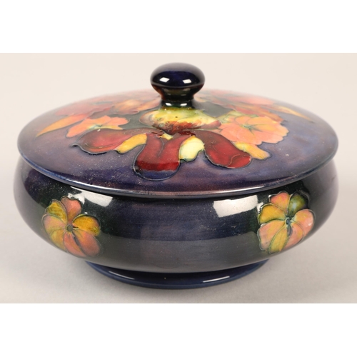 182 - Moorcroft, dish and cover 15 cm diameter.