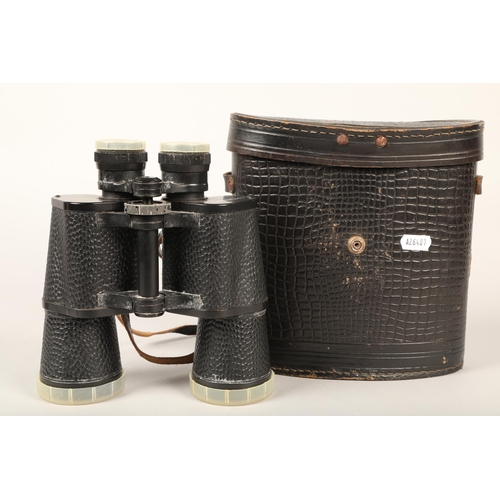 205 - Pair of Russian field glasses in leather case