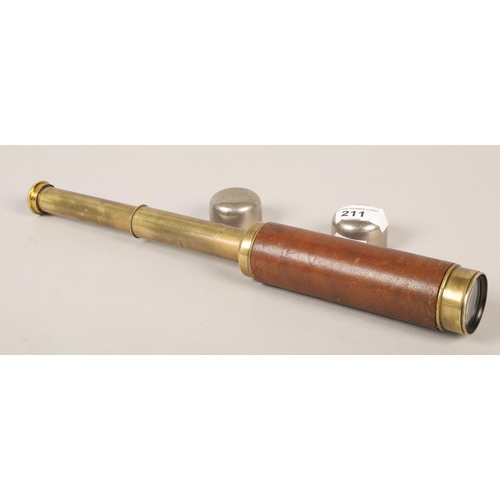 211 - Brass three-draw telescope