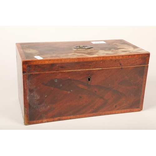 212 - 19th century inlaid mahogany tea caddy with mixing bowl