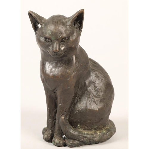 183 - Bronze black cat, limited edition, signed to base, 11cm high  5/95