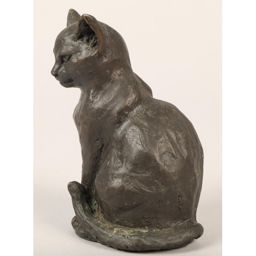 183 - Bronze black cat, limited edition, signed to base, 11cm high  5/95