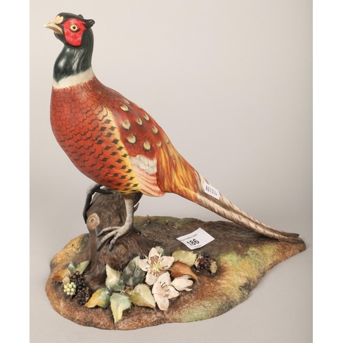 186 - Royal Crown Derby Pheasant, signed to base L Purdy, 29 cm high