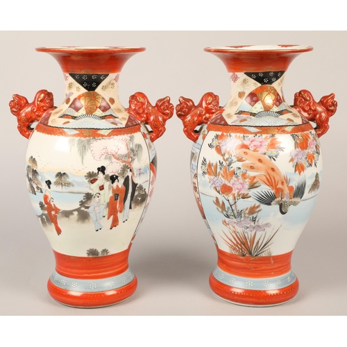 187 - Pair of Japanese vases, 30 cm high (2)