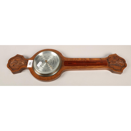 193 - Carved oak barometer