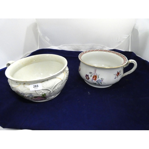 355 - Two vintage chamber pots.