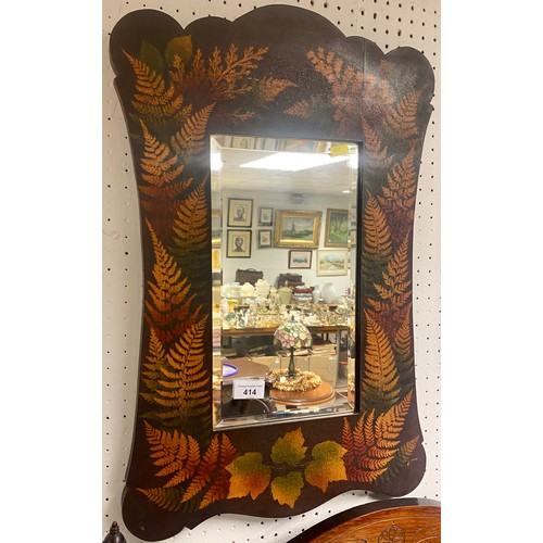 414 - Fern work mirror, 62 x 35 cm