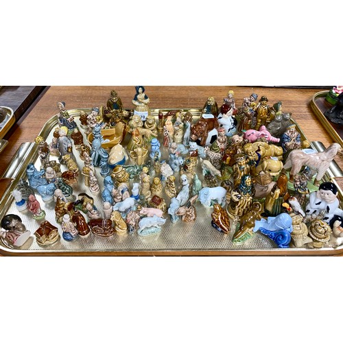 270 - Large tray of ceramics to include various animal figurines, Wade items, etc