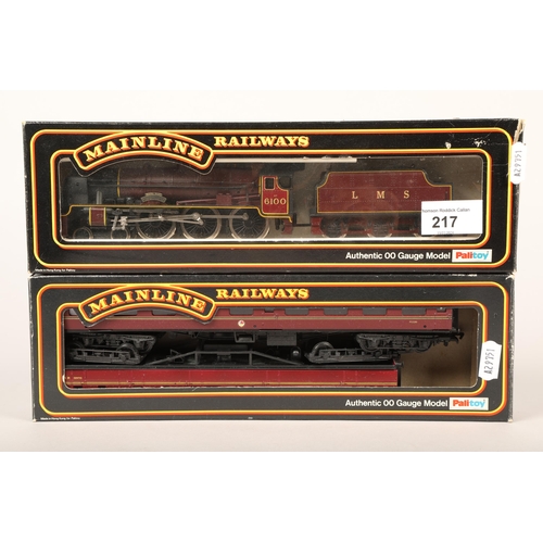 217 - Palitoy Mainline Railway locomotive of the Royal Scot and two carriages; another locomotive and tend... 