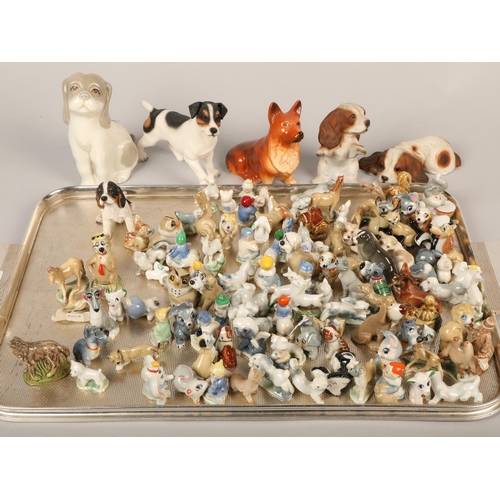 230 - Large collection of miniature Disney and other figures and six dog figures