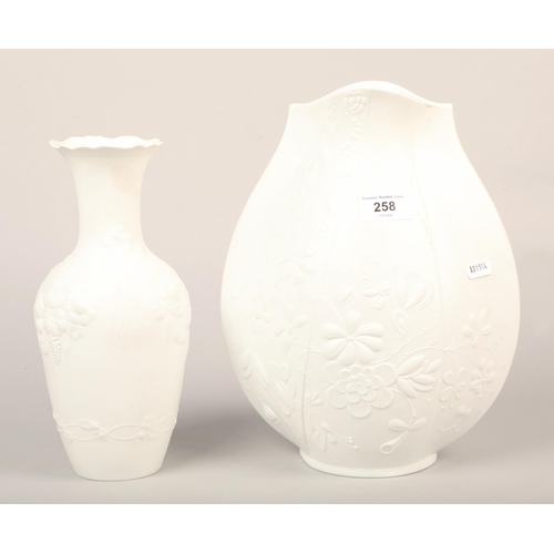 258 - Kaiser porcelain baluster vase and another vase, tallest: 39cm