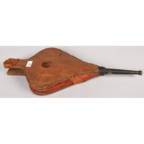 337 - Wooden brown leather bellows