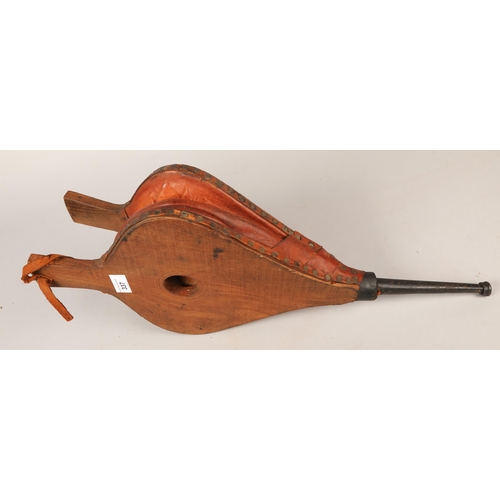 337 - Wooden brown leather bellows