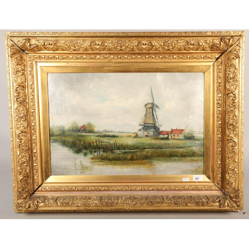 397 - A Templeton 'Nieuwendam, Holland', circa 1950, oil on canvas, 59 x 39 cm ( 89 x 68 cm including heav... 