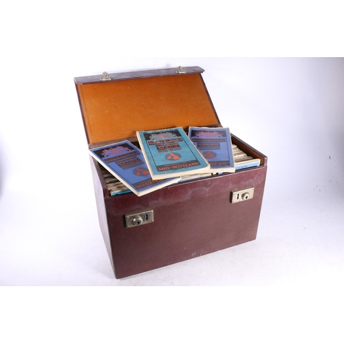 75 - Cased set of Bartholemew OS maps in hinge top box with plaque 'John D Clerk Yr by the Outdoor and In... 