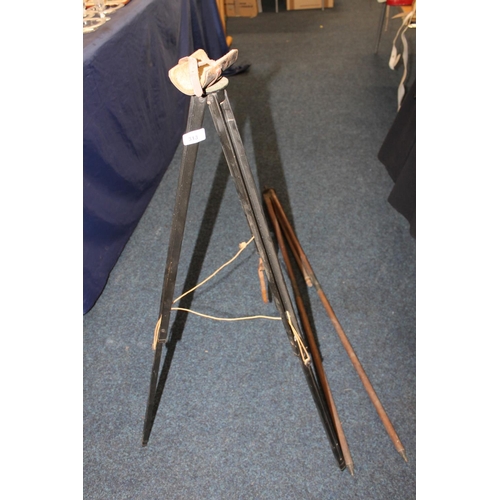 313 - Two scientific tripod stands , one marked The Jaynay Patent Quickset.