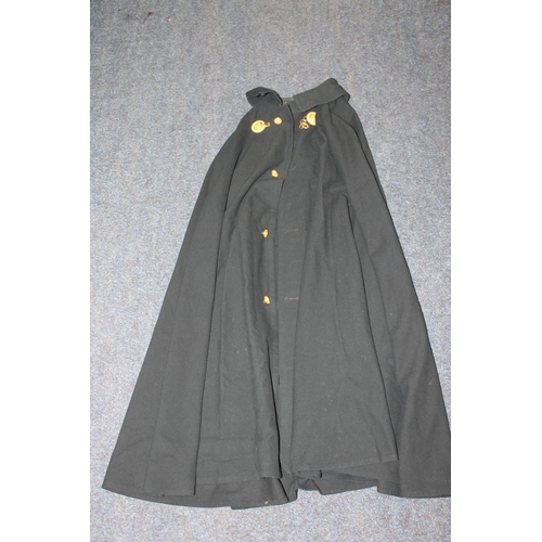 342 - Dark green trench coat with label for Stewart & Sons of Edinburgh, named Dr G Dunlop Clerk with ... 