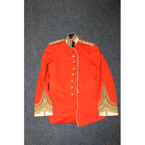 346 - British Army Red Coat jacket, the interior with label L W Flight of Winchester penned G Clerk, havin... 