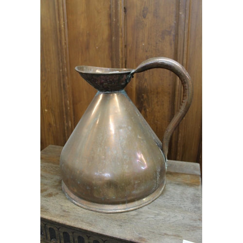 428 - Victorian copper 4 gallon harvest measure.