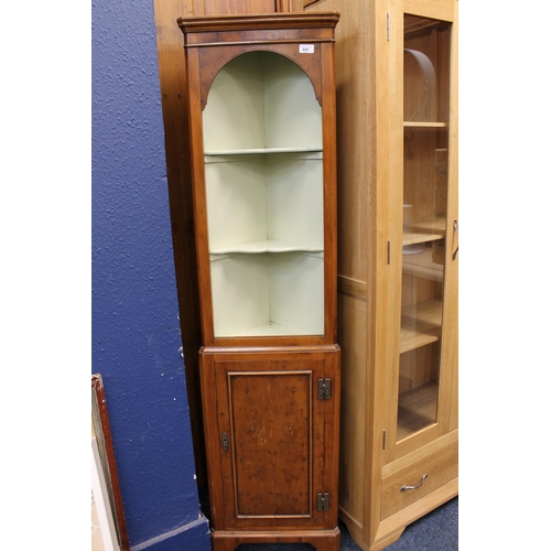 440 - Reproduction yew wood corner cupboard, 168cm tall.