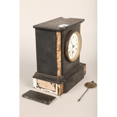 469 - Mantel clock (cracked face), 23cm height