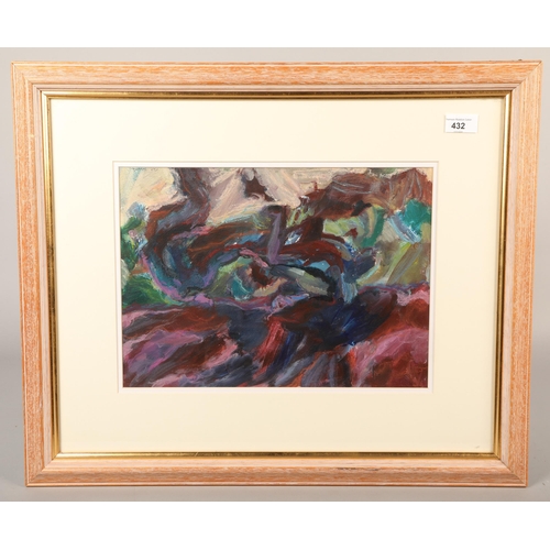 432 - Pat Semple RSW (1939 - 2021), 'Lear at the Peat Hags', watercolour and pastel on board, 38cm x 27cm ... 