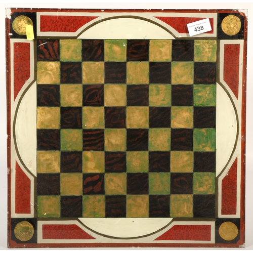 438 - Glass tile with chess board design