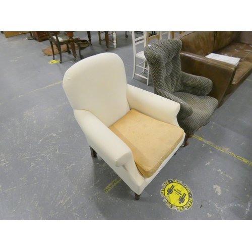 319 - Vintage cream arm chair.