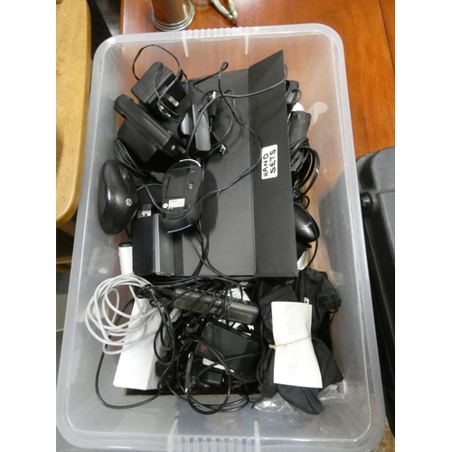 341 - Large box of electricals etc.