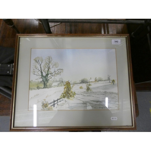 342 - Brian Powell signed landscape watercolour.