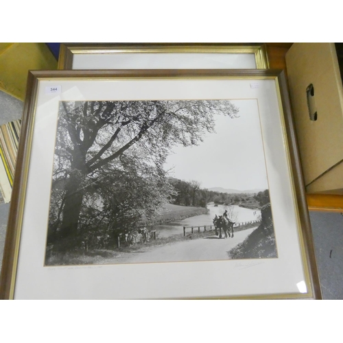 344 - Elinor Dempster Seascape Watercolour.Two Eastern modern landscape, watercolours.River near Ornis-on ... 