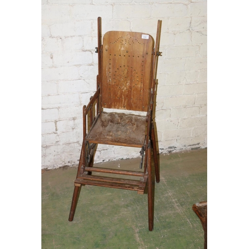 235 - Vintage wooden childs chair, 106cm high.