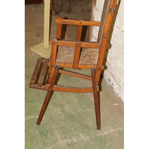 235 - Vintage wooden childs chair, 106cm high.