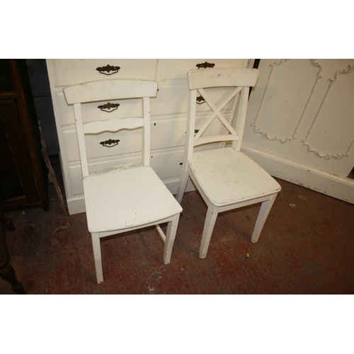 291 - Two cream painted side chairs.