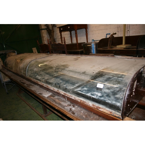 293 - Large curved glass table top display case.