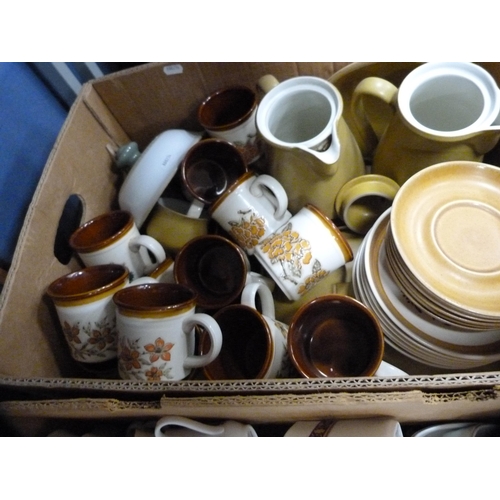 14 - Two cartons of various ceramics to include Royal Doulton.