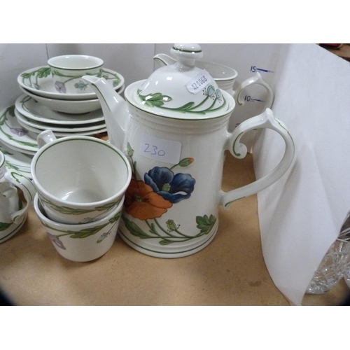 230 - Part Villeroy & Boch Amapola tea/breakfast set.  (17)