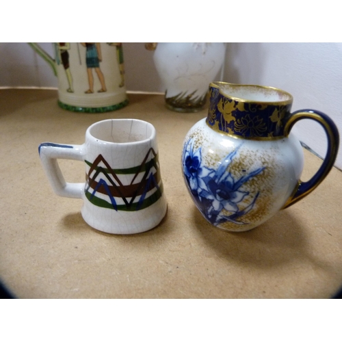 241 - Belleek teapot and a similar cream jug, early black backstamp for Fermanagh to the underside, simila... 