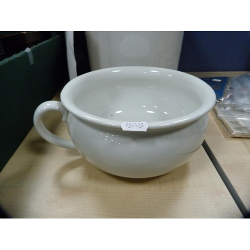 25 - Slop pail and a Royal Tudor chamber pot.