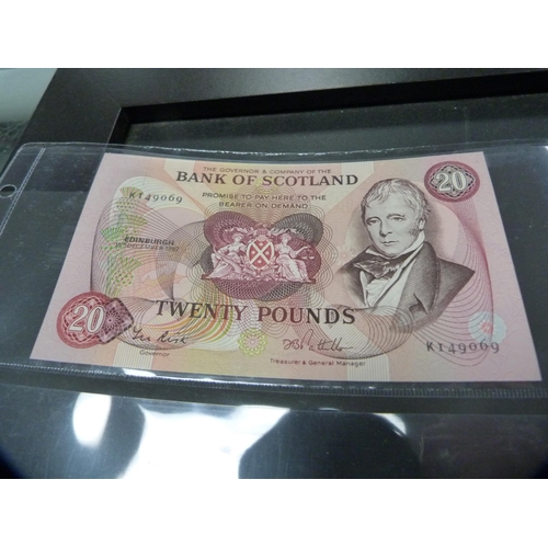 280 - Seven Bank of Scotland £20 banknotes from 1981 to 1987, all signed by Risk/Pattullo.  (7)